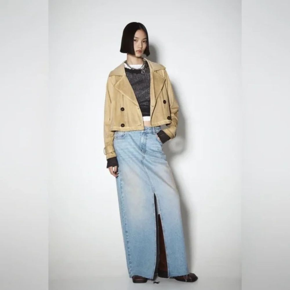 Zara Faux Suede Trench Style Jacket